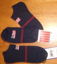 Womens Vintage 2 Pairs American Flag Athletic Navy Blue Socks Sz 9-11 HTF