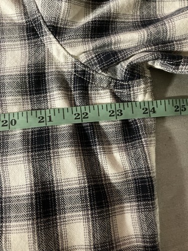 G.H. BASS & CO. Herren XL Knopf Front Shirt schwarz und cremekariert Langarm - Bild 10 von 18