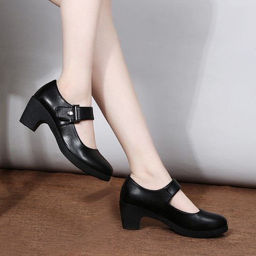 Women Dance Shoes Round Toe Pump Shoes Dancing Ladies Ankle Strap Anti-Slip - Bild 16 von 56