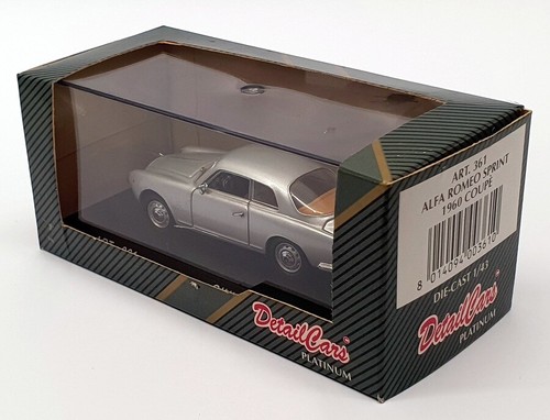 Detail Cars 1/43 Scale ART361 - 1960 Alfa Romeo Sprint Coupe - Silver - Picture 5 of 5