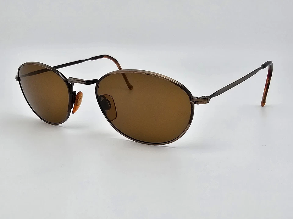 Gafas de sol Giorgio Armani 708 1069 marco dorado antiguo ámbar marrón lentes con estuche Foto 3 de 4