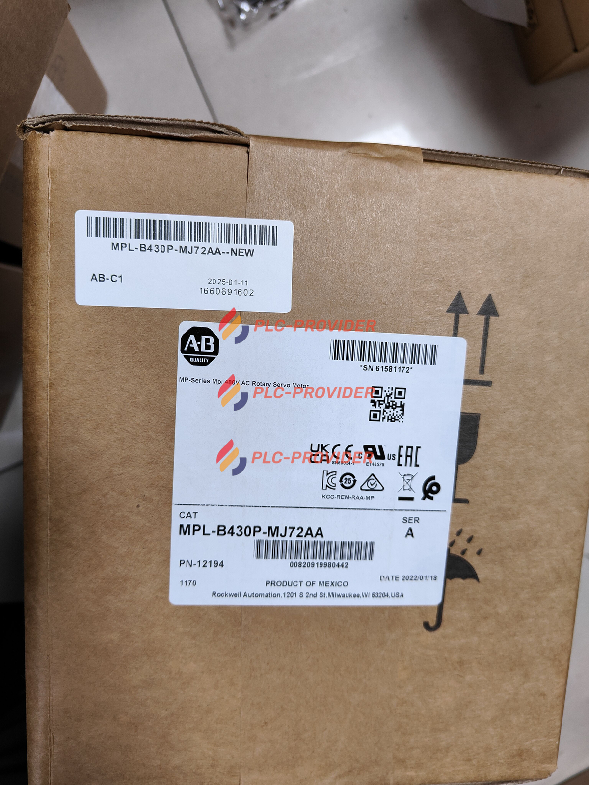 Allen-Bradley MPL-B430P-RJ72AA 460V High-Performance Servo Motor