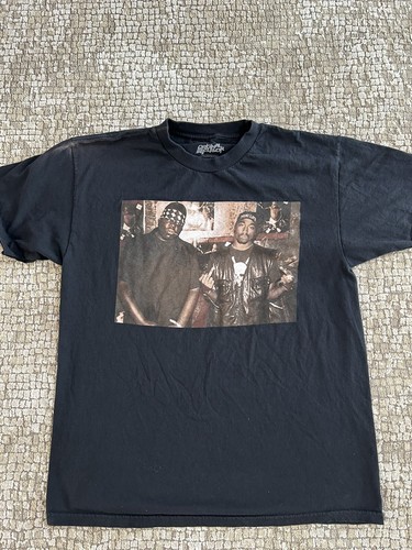 Biggie Smalls Notorious BIG Tupac 2PAC T Shirt Large Black Original Flavor VTG - Picture 3 of 9