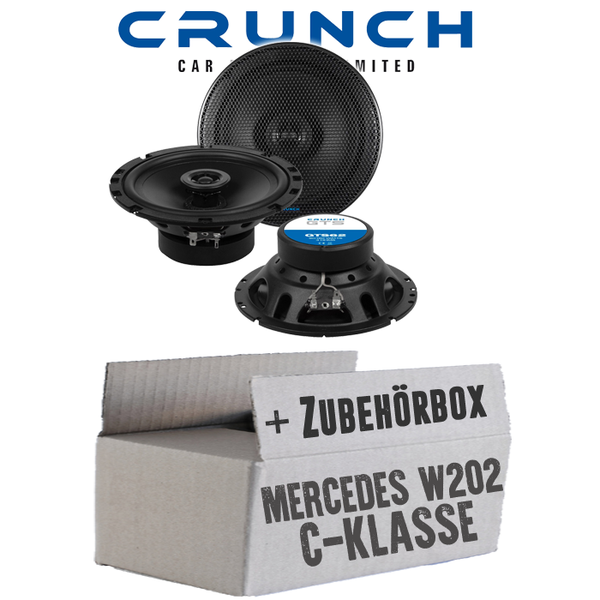 Crunch Lautsprecher FüR Mercedes C-Klasse W202 Ablage 16Cm 2-Wege Koax Einbauset-image