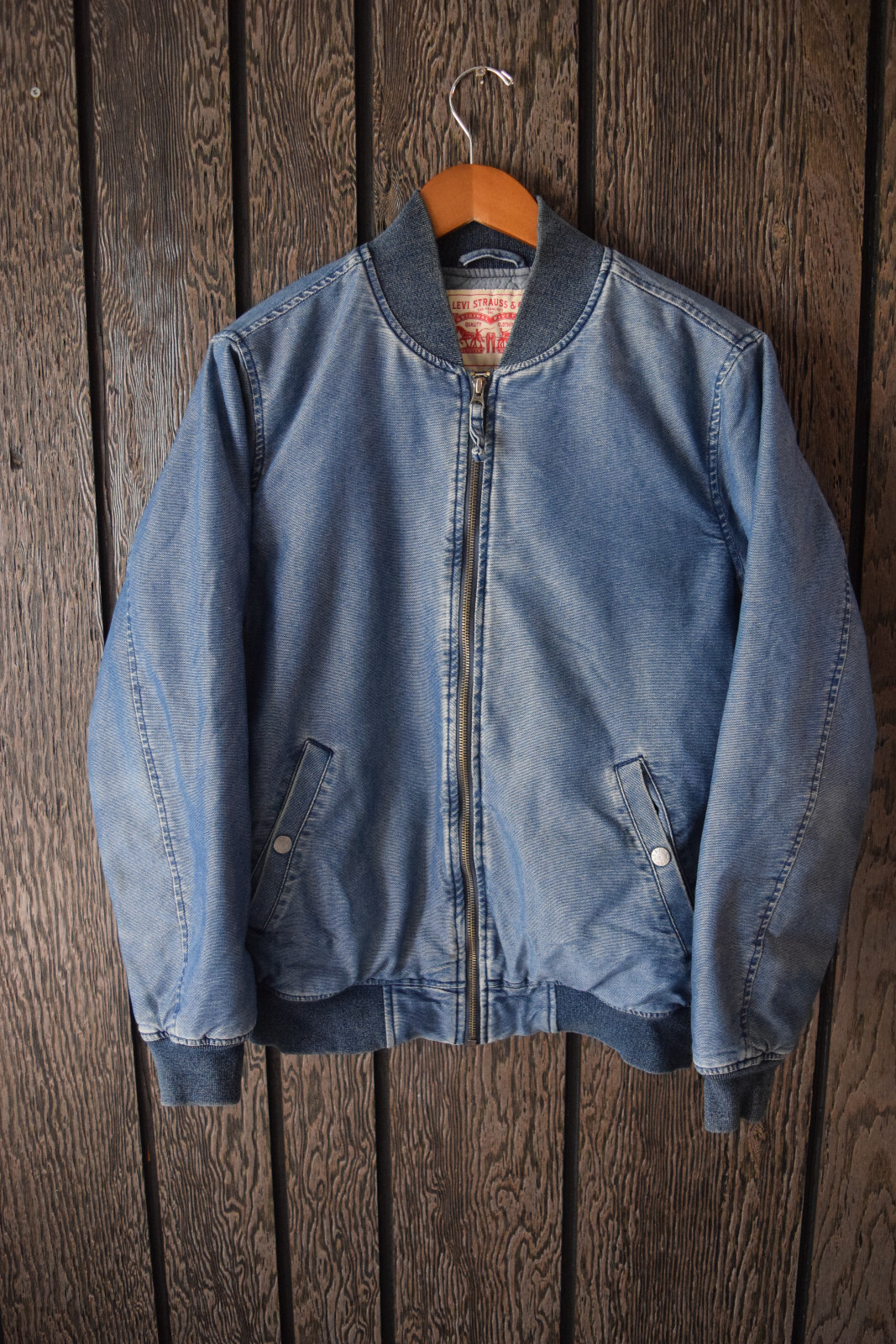 Levi’s Denim Insulated Bomber Jacket Dark Blue Wash T… Gem