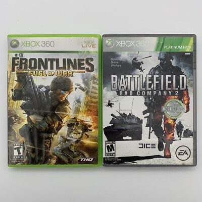 #ad Frontlines: Fuel of War Battlefield: Bad Company 2 Xbox 360 w Manuals $13.69