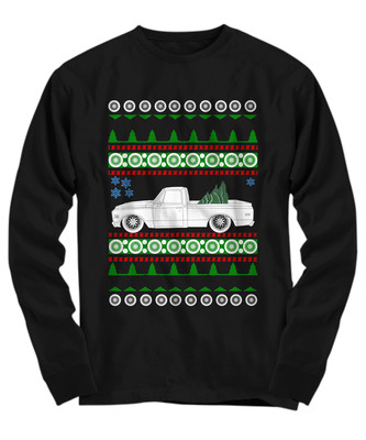 Chevy C10 Fleetside Ugly Christmas Sweater  - Long Sleeve Tee