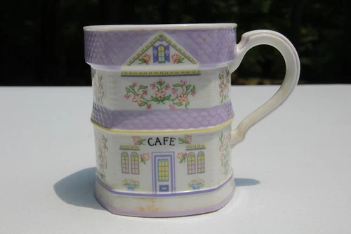 LENOX Spice Village Series TEA ROOM Purple/Lavender CAFE Cup /Mug RARE 1992