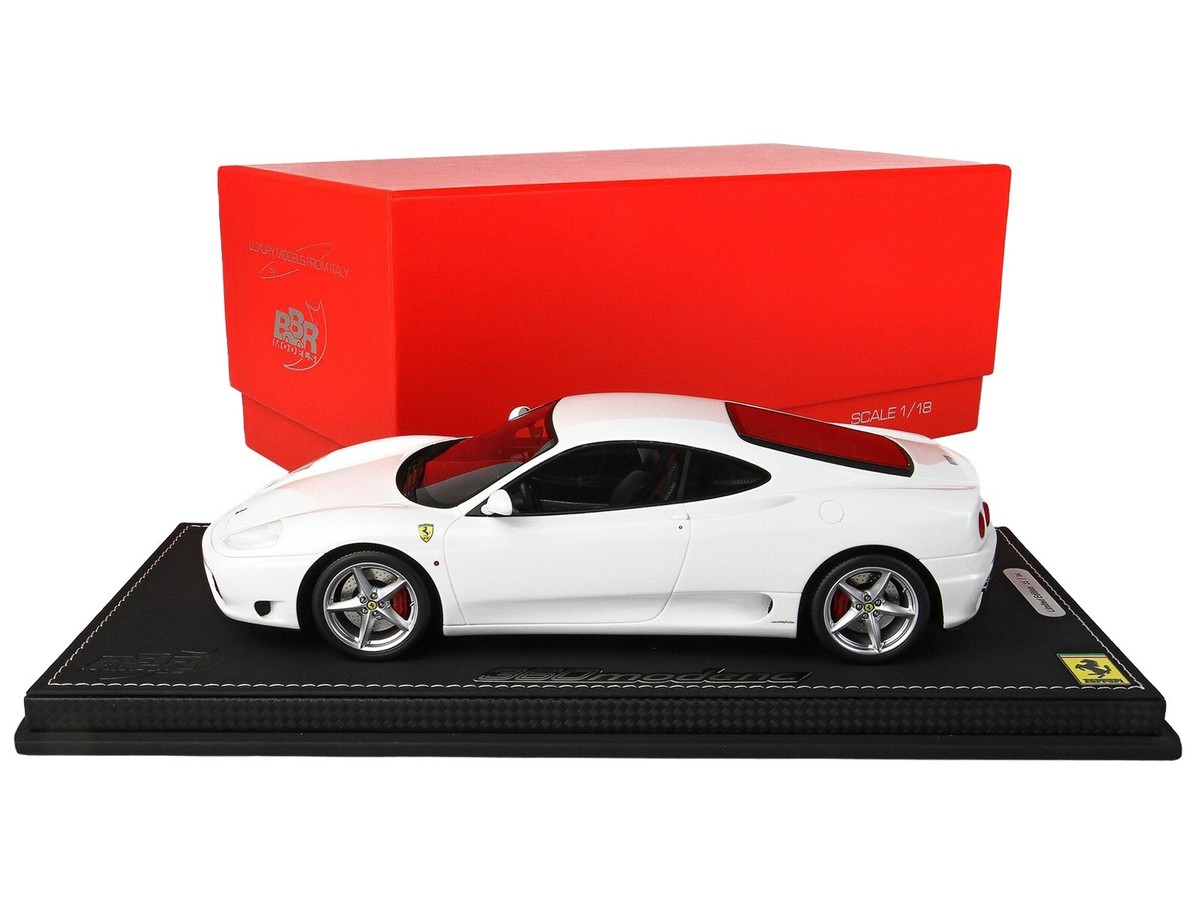 1999 FERRARI 360 MODENA WHITE & DISPLAY CASE 1/18 MODEL CAR BY BBR