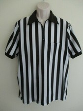 MEN'S HONIG'S REFEREE JERSEY SHIRT BLACK  WHITE 1/4 ZIP UNIFORM UMPIRE XL EUC