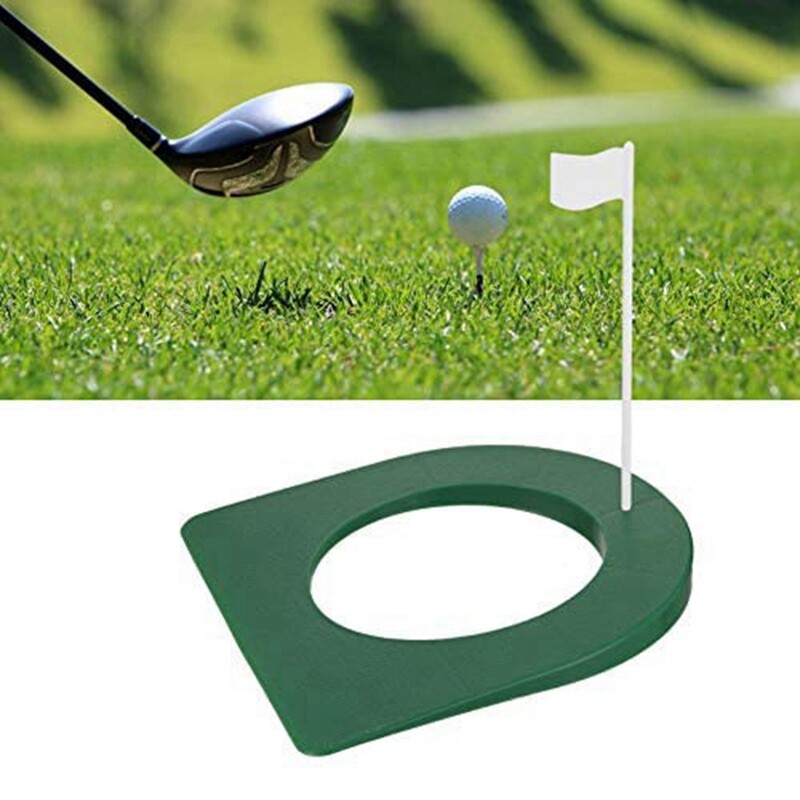 2 Pcs Golf Putting Cup and Flag Golf Putting Hole Practice Aids with