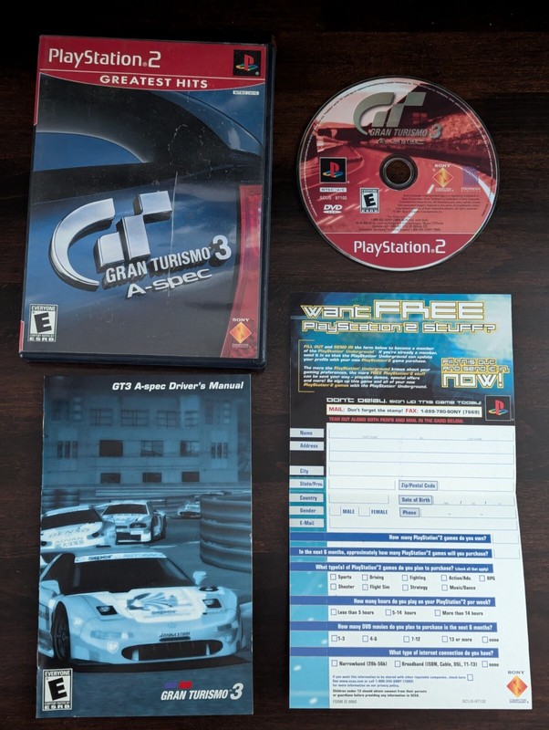 Grand Turismo 3 (PS2) Greatest Hits - Case Manual Complete & Tested See Pictures