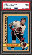 1972-73 OPC O PEE CHEE #264 DAN MALONEY PSA 7 NM CHICAGO BLACK HAWKS HOCKEY Card