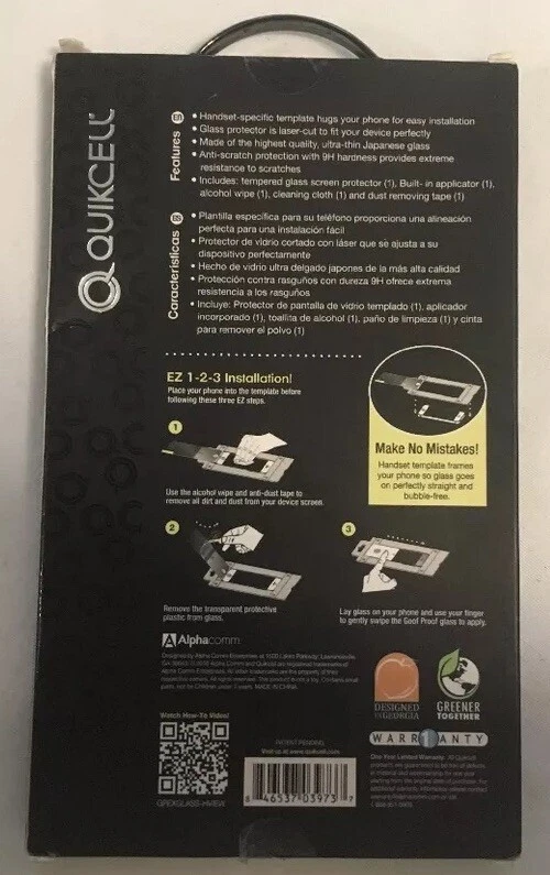 Nuevo protector de pantalla de vidrio extremo Quikcell Goof Proof para Hydro View de Kyocera Foto 2 de 2