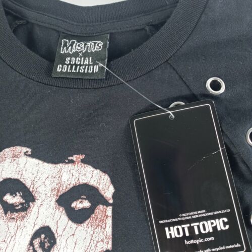 New Misfits Social Collision Punk Rock T Shirt Crimson Ghost Skull Teen Sz M - Picture 3 of 7