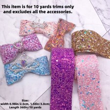 9.1m Pailletten PU Streifen Glitzer Partikel Kunstleder Stoff Rand Bänder DIY