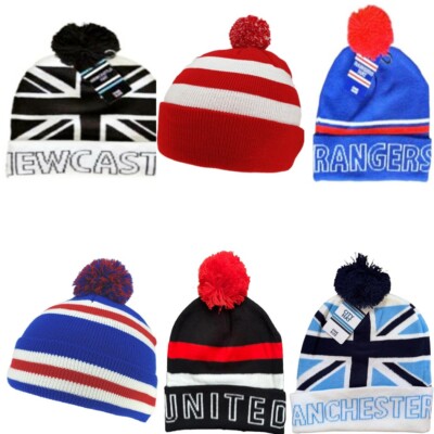 Fußball Rugby Team gestreift Supporters Fans warm gestrickt Acryl Mützen Schal Geschenk