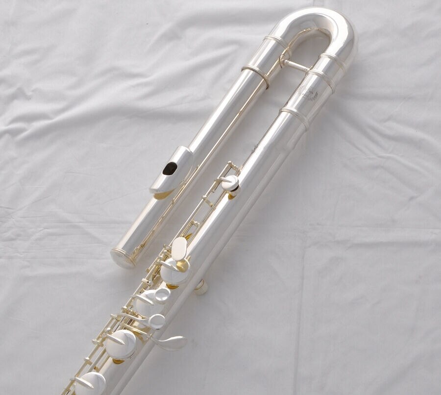 C Major Angled Bass Flute Ensemble High Quality Silver/Red