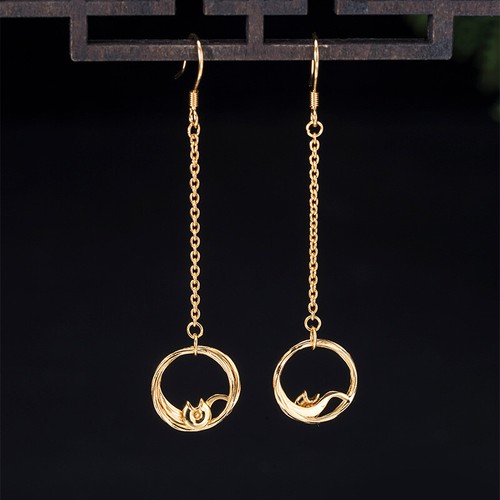 Orecchini in argento sterling placcato oro, bizzarri gioielli indiani in metallo mix - Italia