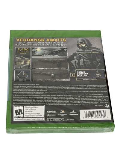 COD Call of Duty Warzone - Gilded Age III Pro Pack Xbox One New Sealed - Picture 2 of 3