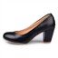 thumbnail 13 - Womens High Heels Formal Office OL Pumps Round Toe Mary Janes Work Shoes Slip On