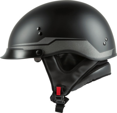 NEW GMAX HH-65 HALF HELMET SOURCE FULL DRESSED MATTE BLACK/SILVER SM- 72-5459S