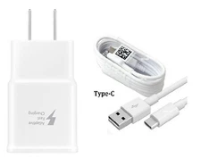 FAST ADAPTIVE CHARGER+TYPE C USB CABLE FOR SAMSUNG GALAXY S10, S10 PLUS, S10E