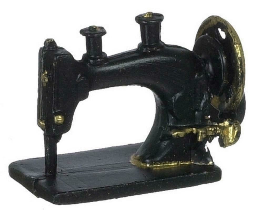 Dolls House Black Old Fashioned Sewing Machine Miniature 1:12 Scale Accessory