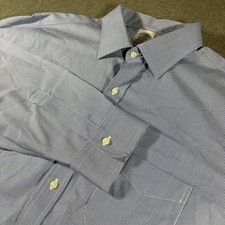 Brooks Brothers Dress Shirt Mens 17-36 Blue Regent Fit Non-Iron Supima Cotton