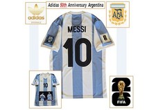 T-Shirt Football Adidas Argentina n.10 Messi Originale Ufficiale 50 Years XL