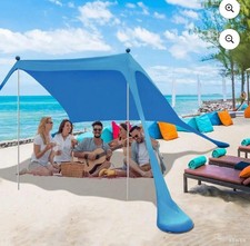 Beach Canopy Beach Tent Pop Up Shade 7.5X7.5 FT Portable Sun Shelter Extra Wi...