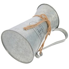 Metal Flower Bucket Rustic Decorative Iron Plant Bucket Flower Vase for Home