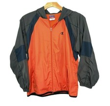 Champion Windbreaker Authentic Athletic App Boys Large 14-16 Gray Hoodie Jacket