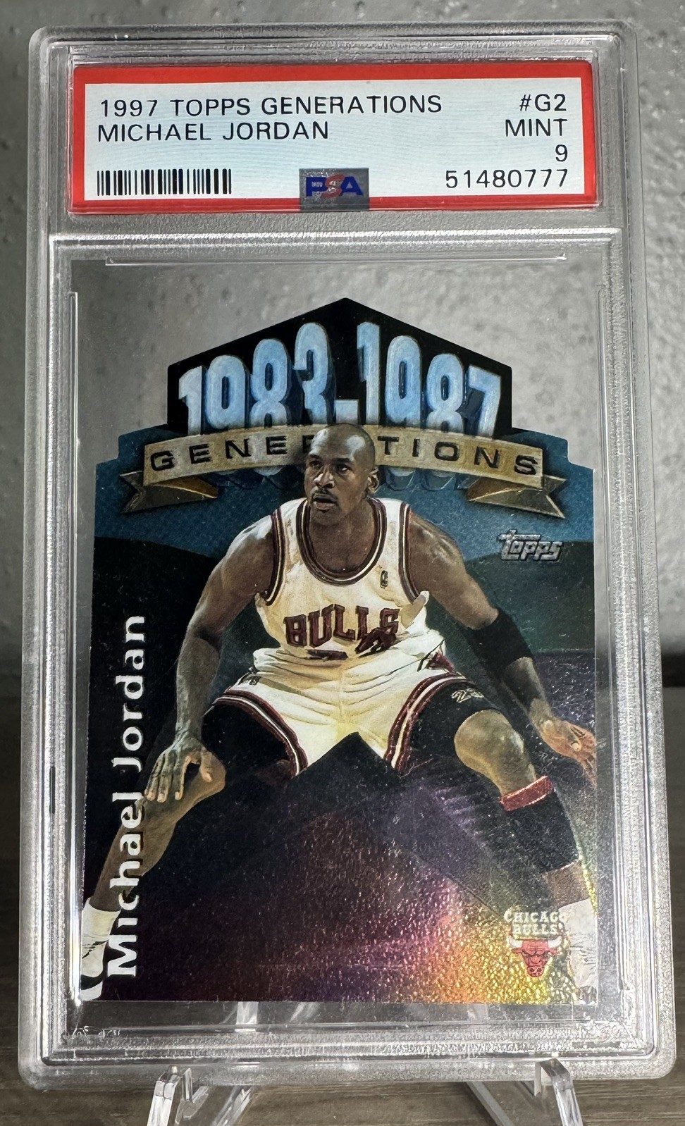 Michael Jordan 1997 Topps Generations #G2 Die-Cut PSA 9