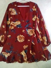 Cotton Candy LA Women's Size Small Mini Red Floral Party Dress