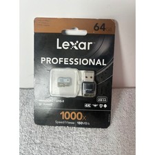 Lexar Professional 1000x 64GB microSDXC UHS-II Card with USB 3.0 Reader NEW
