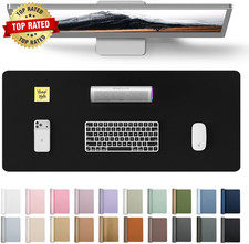 Leather Office Desk Pad Protector Large Mouse Pad Non-Slip PU Leather Laptop Des