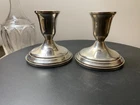 c1940 Vintage PR 3.25" Towle #700 Sterling Hollowware Weighted Candlesticks