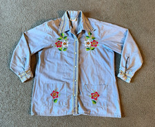 VTG Blanquita Men's Embroidered Guayabera Snap Front Shirt - Size 40