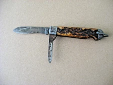 1930's Vintage Camillus Easy Open Pocket Knife 2-blade Bone Honey Handle