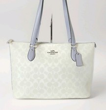 NWOT Coach Signature Large Gallery Tote Canvas White Mist Shoulderbag