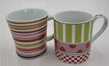 2~Rosanna 6oz. Coffee Mug Cup Colorful Designs
