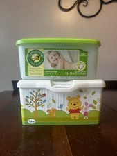 VTG Baby Wipes Refillable Plastic Lid Container Lot Of 2