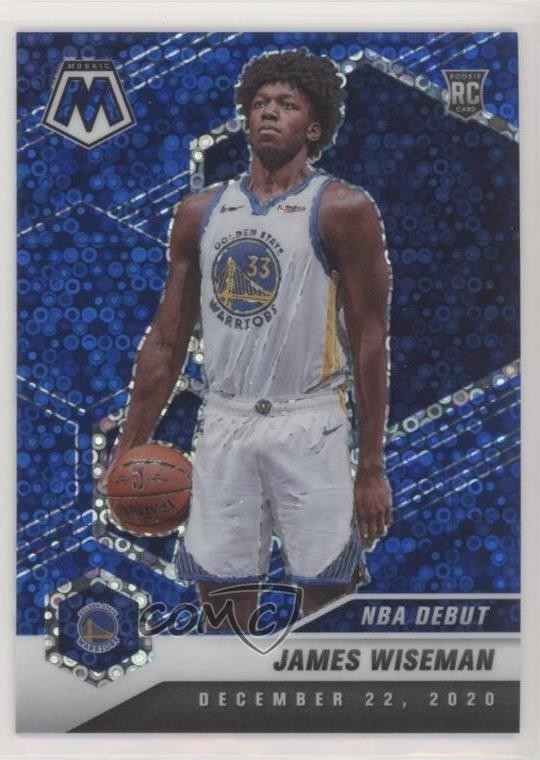 2020 Panini Mosaic NBA Debut Fast Break Blue Prizm 16/85 James Wiseman #266 uk2