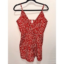 Reformation Dress Womens Size S Red Ditsy Floral Cami Mini V-Neck Fit