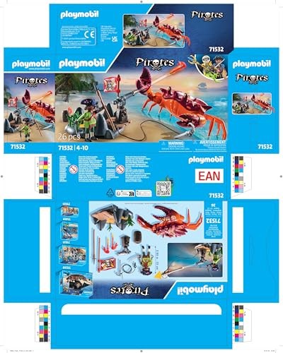 PLAYMOBIL Set Battaglia Pirata con Granchio Gigante e Accessori dai 4 anni in su - Foto 9 di 9