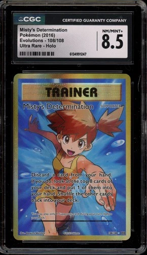 Pokemon Misty's Determination XY Evolutions Full Art #108 CGC 8.5