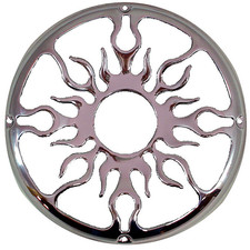 Car Audio Flame 10-Inch Universal Sub Speaker Grill Cover Steel Chrome Finish