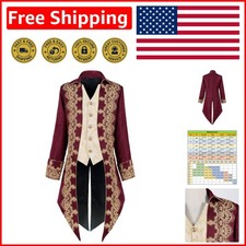 Men's X-Large Gothic Victorian Steampunk Frock Coat - Lightweight  Stylish