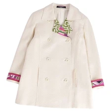 Leonard FASHION Women's Tailored Double Breasted Full Pattern Silk Used MOLO-0